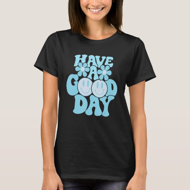 Have A Good Day Pink Smile Face Preppy Aesthetic T T-Shirt (Front)
