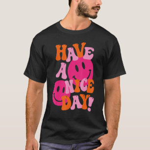 Have A Good Day Pink Smile Face Preppy Aesthetic T T-Shirt