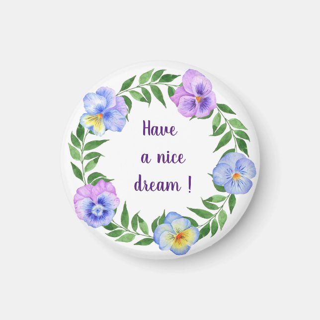 Have a good dreams! Romantic watercolor flowers Ma Magnet (Front)