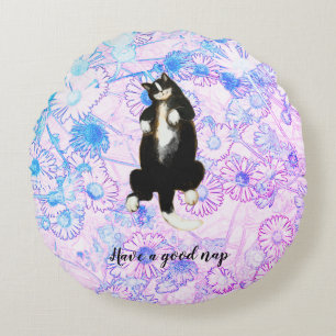 Have a good nap like this Cat Round Cushion