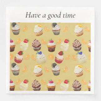 Have a good time with delicious and sweet cupcake  napkin