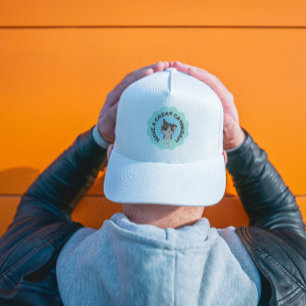 Have a great caturday! Cartoonish Blue Green cat Trucker Hat