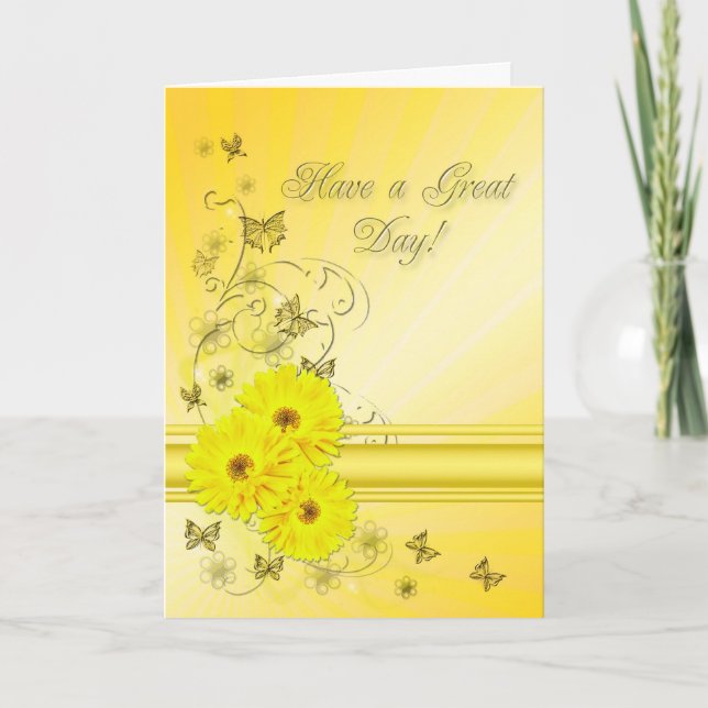 Have a great day, with yellow flowers card (Front)