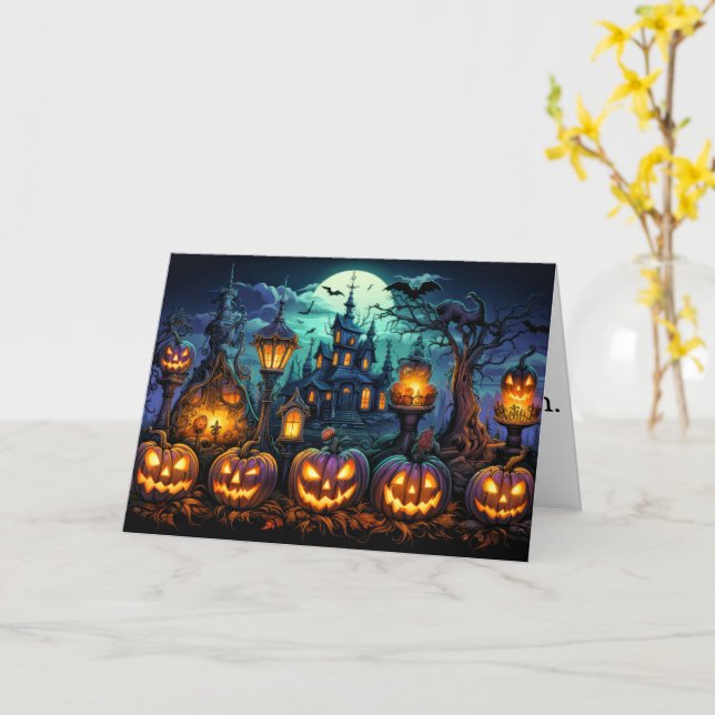 Have A Happy Halloween Card (Yellow Flower)