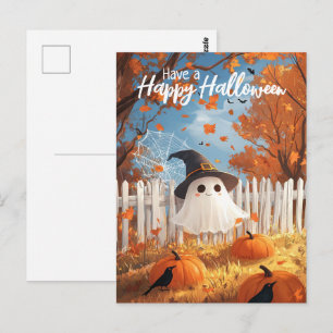 Have a Happy Halloween Cute Ghost Postcard