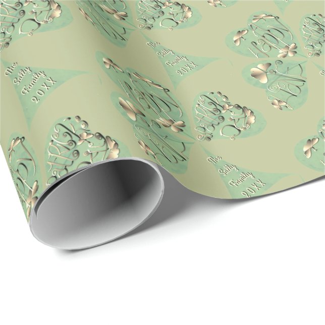 "Have a Happy St. Patrick's Day" Shamrock Wrapping Paper (Roll Corner)