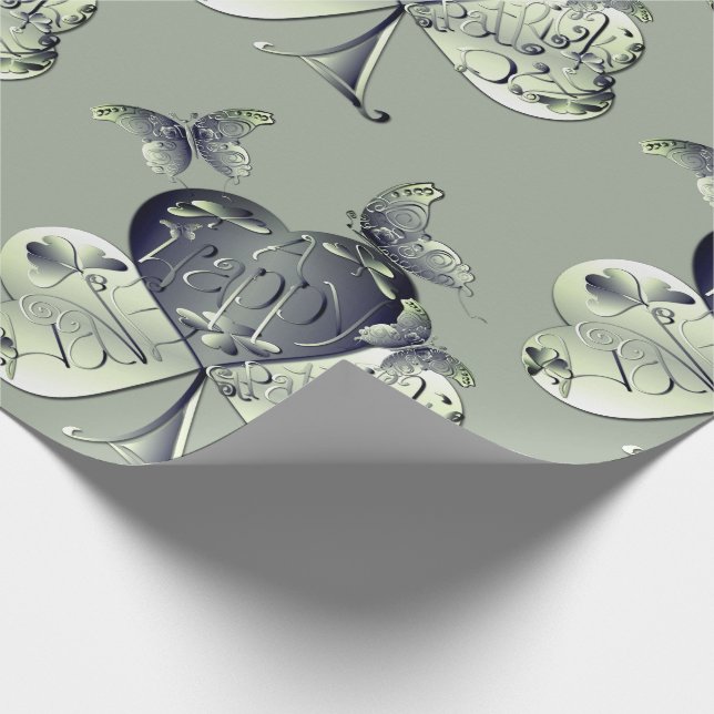 "Have a Happy St. Patrick's Day"Shamrock Wrapping Paper (Corner)
