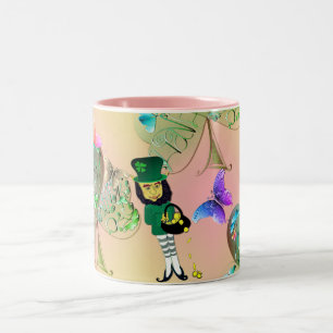 "Have a Happy St. Patrick's" Leprechaun Shamrocks Two-Tone Coffee Mug