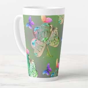 "Have a Happy St. Patrick's" Shamrocks Latte Mug