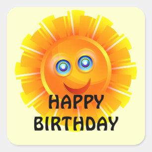 Have a Happy Sunshiny Birthday Square Sticker