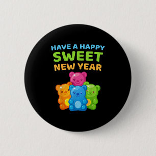 Have A Happy Sweet New Year Honey Cute Bears Holid 6 Cm Round Badge