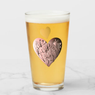 "Have a Happy Valentine's Day" Hand-written Glass