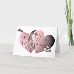 "Have a Happy Valentine's Day"Hand-written Hearts Holiday Card