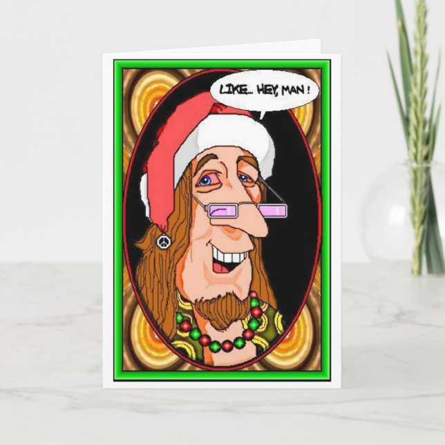 Have A Hippie Christmas Holiday Card (Front)