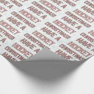 Have A Hockey Christmas Candy Cane Wrapping Paper