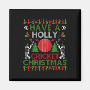 Have A Holly Cricket Christmas Funny Ugly Sweater  Magnet
