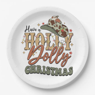 Have A Holly Dolly Christmas Paper Plate