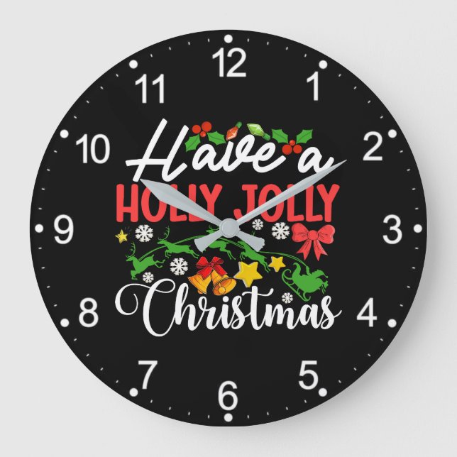 Have A Holly Jolly Christmas-86096 Large Clock (Front)