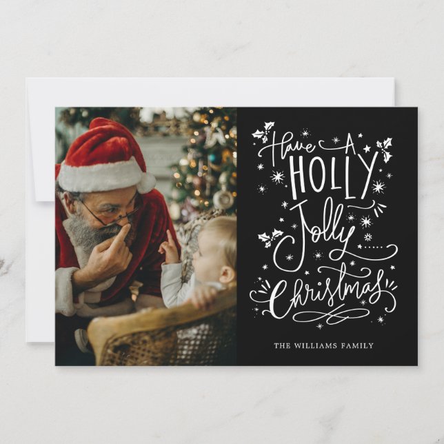 HAVE A HOLLY JOLLY CHRISTMAS | Add Your Photo Holiday Card (Front)
