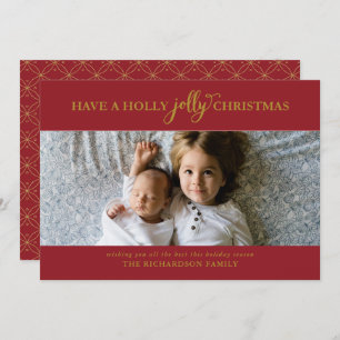 HAVE A HOLLY JOLLY CHRISTMAS FLAT PHOTO HOLIDAY CARD