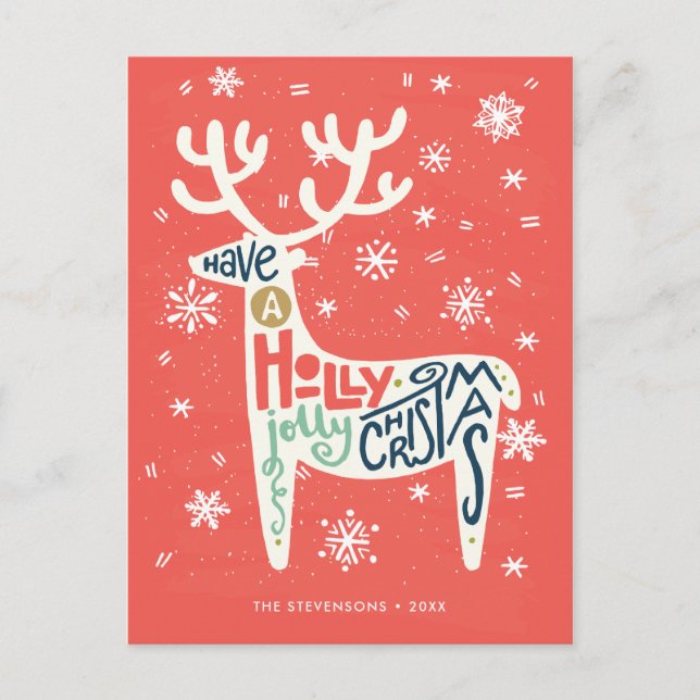 Have a Holly Jolly Christmas Holiday Postcard (Front)