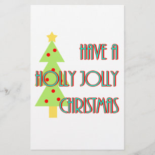 have a holly jolly christmas mid century modern stationery