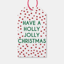 Have A Holly Jolly Christmas Polka Dot Gift Tag