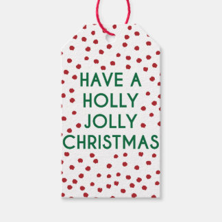 Have A Holly Jolly Christmas Polka Dot Gift Tag