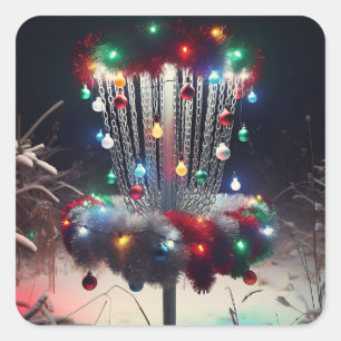 Have a Holly Jolly Disc-mas! Christmas Humour Square Sticker