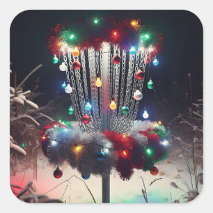 Have a Holly Jolly Disc-mas! Christmas Humour Square Sticker