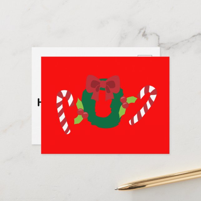 Have a Holly Jolly Holiday Postcard (Front/Back In Situ)