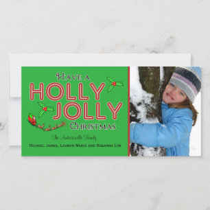 Have A Holly Jolly Xmas Custom Flat Photo Card