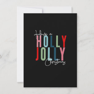 Have A Holly Xmas Jolly Christmas Rainbow_1 Invitation