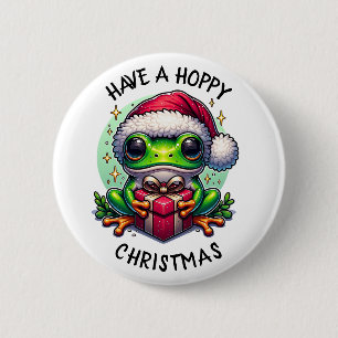 Have a Hoppy Christmas Frog Pun 6 Cm Round Badge
