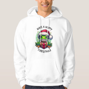 Have a Hoppy Christmas   Frog Pun Hoodie