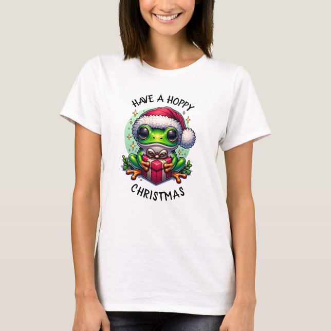 Have a Hoppy Christmas | Frog Pun T-Shirt (Front)