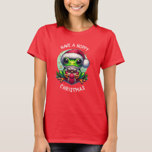 Have a Hoppy Christmas   Frog Pun T-Shirt