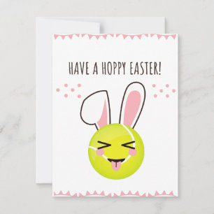 Have a Hoppy Easter Tennis Bunny Ball Cute Funny Holiday Card