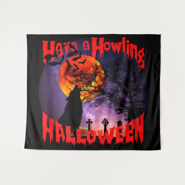 Have a Howling Halloween Tapestry (Front (Horizontal))