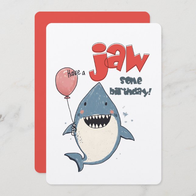 Have a JAWSOME Birthday! A Fin-tastic Celebration Invitation (Front/Back)