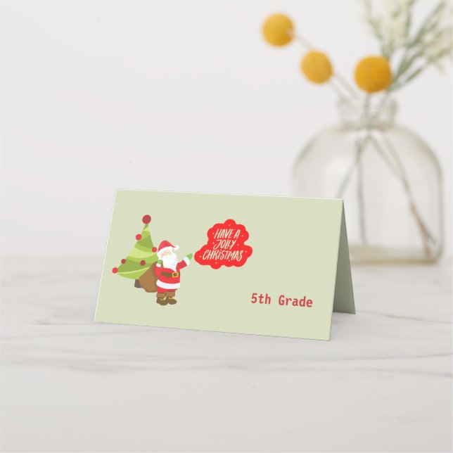 Have a Jolly Christmas Santa Place Card (Front)