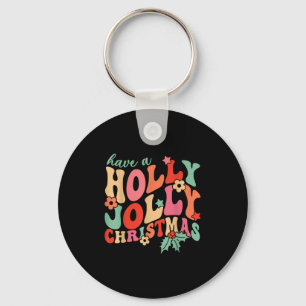 Have A Jolly Holly Christmas Team Santa Women Girl Key Ring