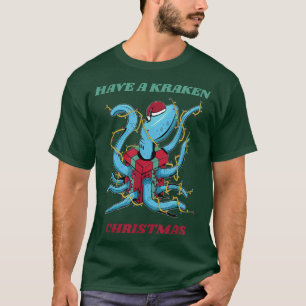 Have A Kraken Funny Octopus Christmas Lights Tree T-Shirt