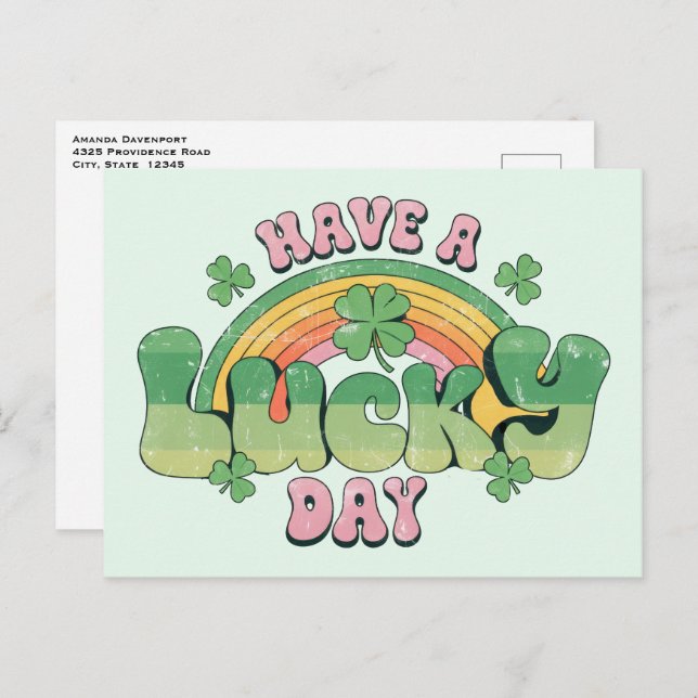 Have a Lucky Day Retro St. Patrick's Day Postcard (Front/Back)