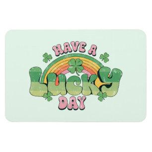 Have a Lucky Day Retro Typography Magnet