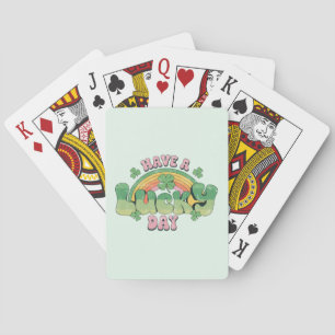 Have a Lucky Day Retro Typography Playing Cards