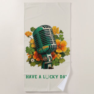 Have a Lucky Day – St. Patrick’s Music Art Beach Towel