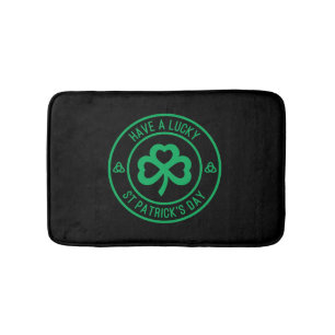 Have A Lucky St Patrick s Day Green Shamrock Patch Bath Mat