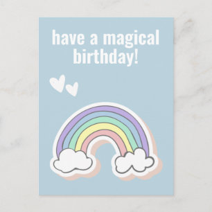 Have a Magical Birthday, Cute Kids Unicorn Rainbow Postcard