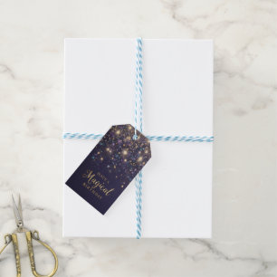"Have a Magical Birthday" with Glitter and Stars Gift Tags